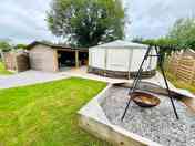 Executive yurt with entertainment area & hot tub