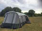 Camping out with great toilet facilities.