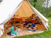 Lakeside Bell Tent - King Bed, 2 x singles, and 1 small double futon (added by manager 21 Feb 2024)