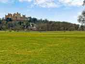 Camping field overlooked by the castle