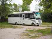 Large pitches can accommodate all sizes of motorhome