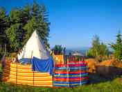 Pitches with views towards the Pyrenees