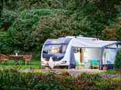Outside the caravan