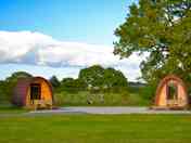 Camping pods under the trees