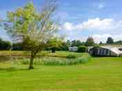 Grass pitches near the waterlilies pond