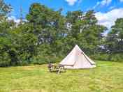 Peaceful pitch with a bell tent