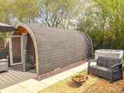 Hot tub, firepit and seating