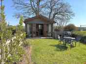 Log Cabin fenced garden