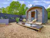 Landscaped lodge exterior