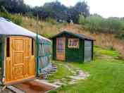Yurt and shower cabin
