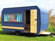 The exterior of the Traviata caravan