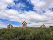 View from the wildlife pond to the bothies