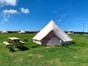 Tent with picnic table