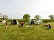 Grassy pitches with space to relax