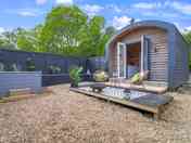 Landscaped lodge exterior