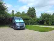 Hhardstanding pitches with grass space for an awning