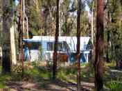Two-bedroom cabin hidden in the trees