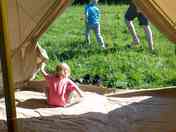 Inside a bell tent