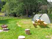 Comfortable spots for pitching your tent, with a mixture of sun and shade for comfort (added by manager 27 Mar 2023)