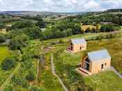 Aerial view of the cabins