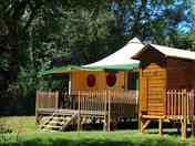Safari tent with decking