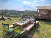 Outdoor dining on Rye Hill pitch