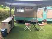 Covered exterior with camping kitchen