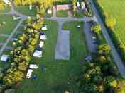 A bird's-eye view of the site, with Stratton Lane on the right