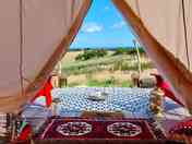 View from the bed out over Whitby
