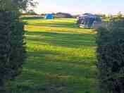 View from toilet shower block up the site to our non electric pitch on left