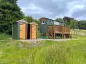 Shepherd's hut has its own loo and showers