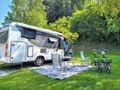 Campervan pitch with gravel