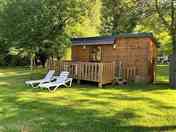 Cottage with decking and seating area