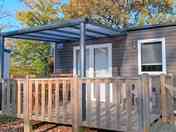 Exterior of a one-bed with covered decking