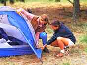 Pitch for small, two-people tent