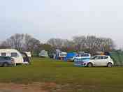 Electric grass tent pitch