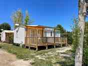 Each caravan has a private deck