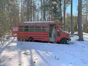 Red bus side view