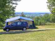 View over the valley from a pitch