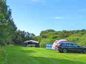 Sheltered camping pitches