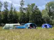 Campers enjoying the meadow at the weekend (added by manager 13 Jun 2022)