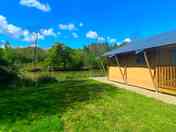 Safari Tent, sleeps 6, situated on a lake.