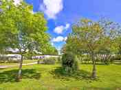 Partially shaded grass pitches
