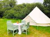 Bell tent with table outside (added by manager 01 Jul 2022)