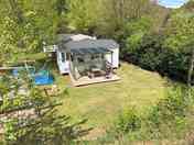 Aerial view of the static caravan