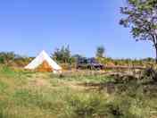 The grassy camping meadow. No marked pitches