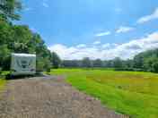 Hardstanding pitches and entrance to the field