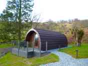 Camping pod with views of the countryside