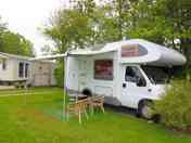 Hardstanding pitches with space for an awning