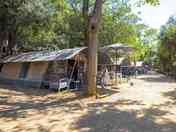 Side view of the lodge luxury tent